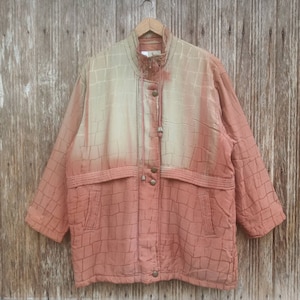 Rare!! Silk Jacket Acid wash Colour Zipper Jacket Style Size Large