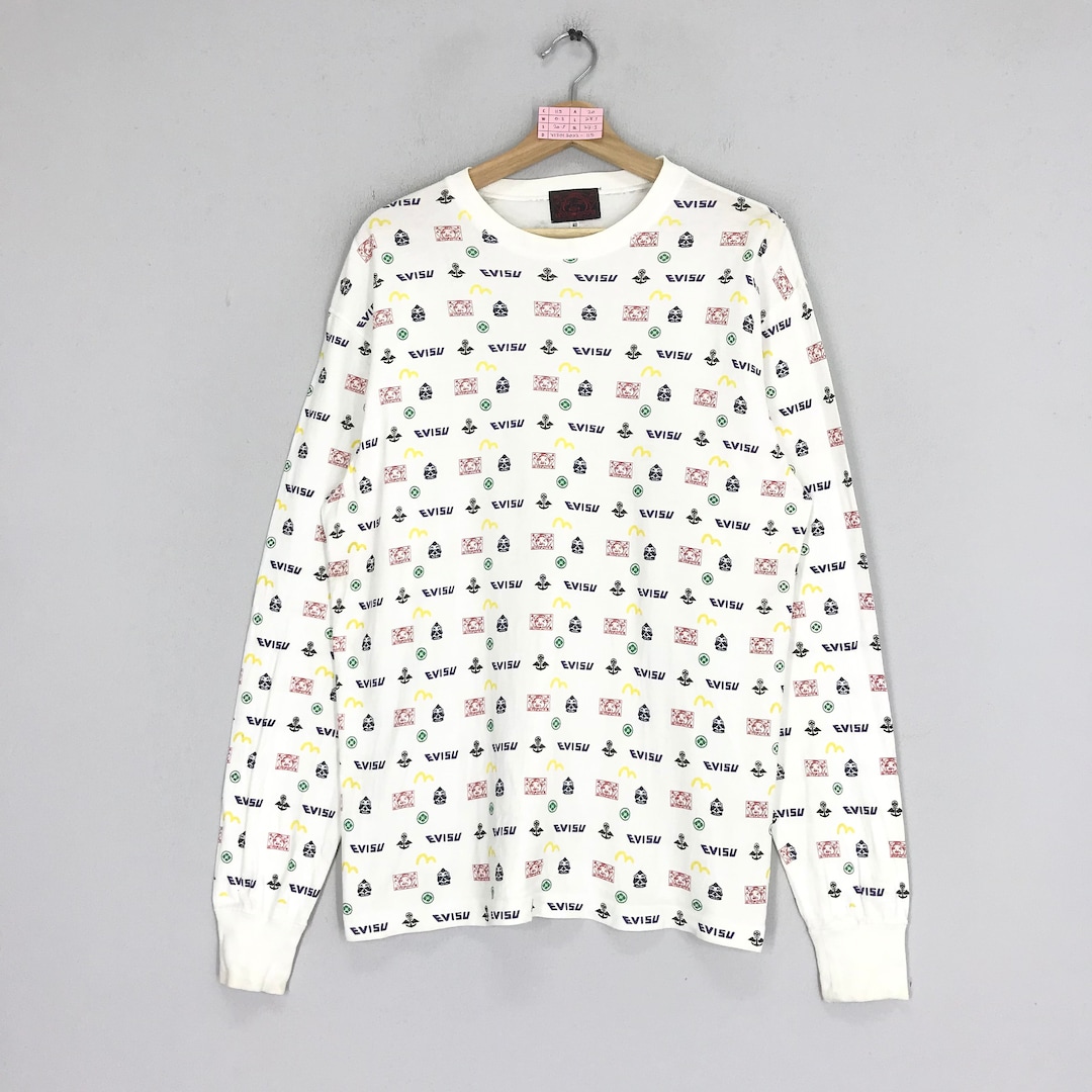 Vintage Evisu Jason Japan White Long Sleeves Tshirt Evisu