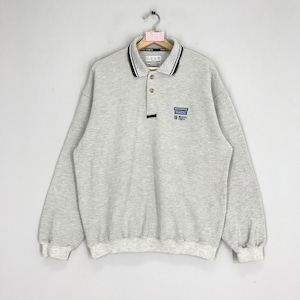 Vintage 90s Gear For Sports Engineering Embroidery Logo Polo Shirt Gray Buttondown Polo Shirt Size L