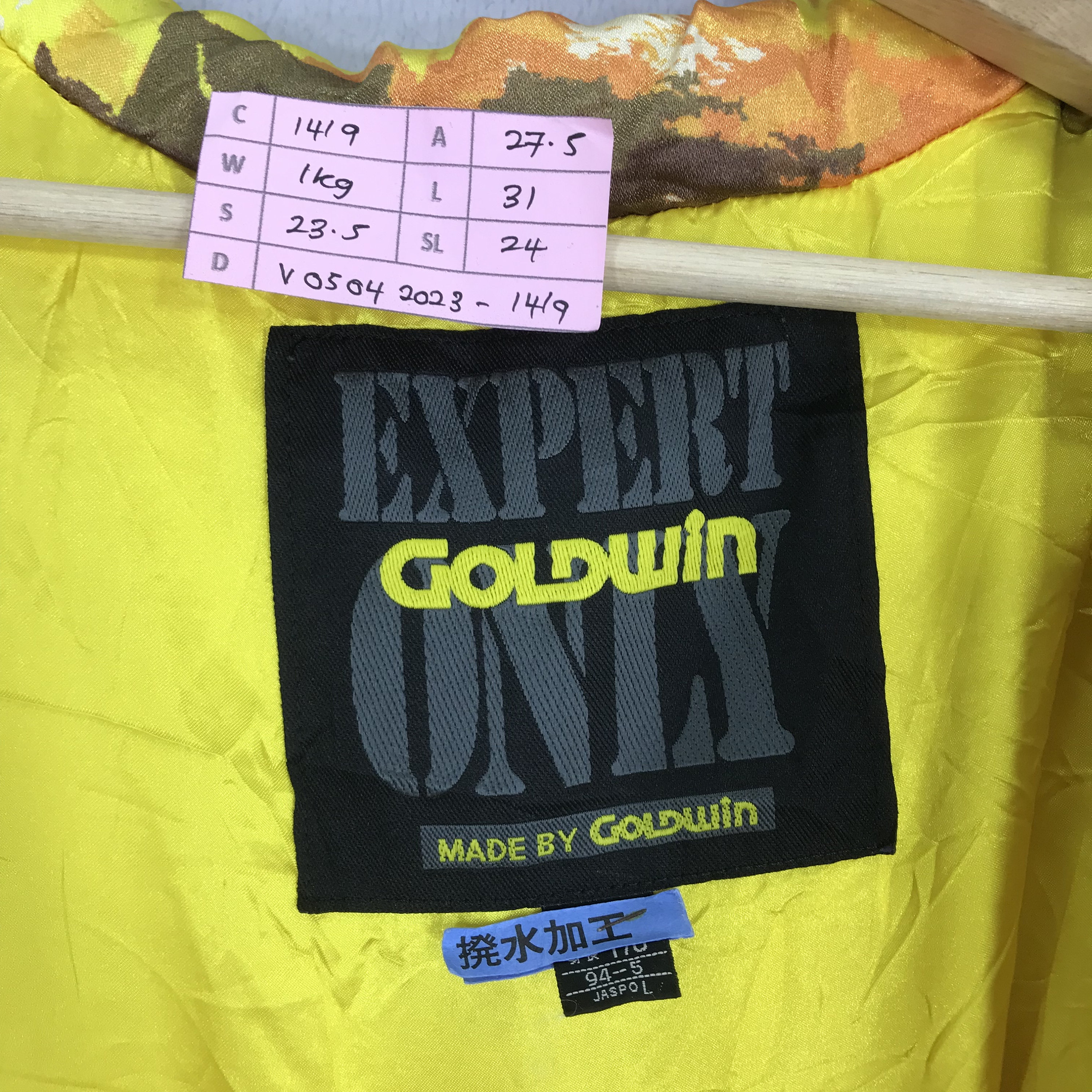 Vintage 90's Goldwin Bomber Ski Jacket Four Pocket Goldwin