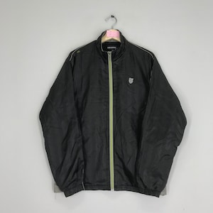 K Swiss Light Jacket Windbreaker K Swiss Sportswear Zipper Jacket Black Sweater Size L