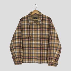 Vintage Pendleton Checkered Brown Jacket Medium Pendleton Double Pocket Workwear Zipper Jacket Casual Style Pendleton Outerwear Coat Size M