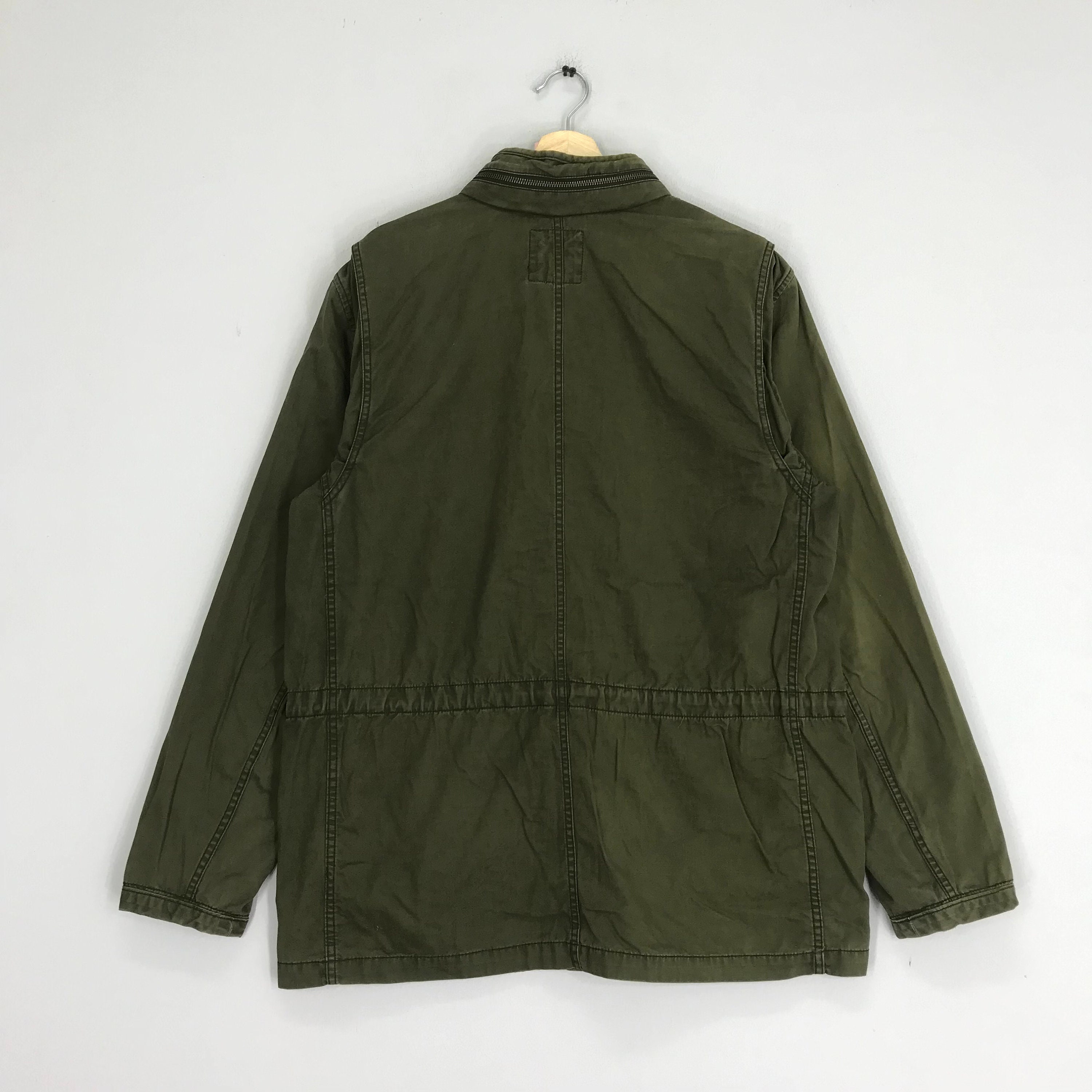 ジャケット・アウター OLD GAP / FA04 military gimmick jacket GAP Army Military Jacket Twill Green long Sleeve Small S