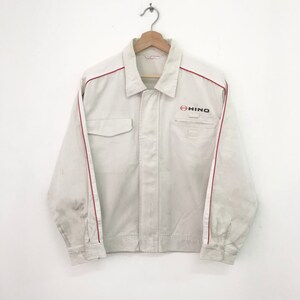 Vintage Hino Uniform Work Jacket Medium Hino Motors Workers Jacket Zipper Workwear Uniform Jacket Hino Outerwear Coat Jacket Size M