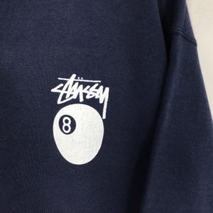 Vintage 90's Stussy Usa Blue Sweatshirt Medium Stussy Eight Ball