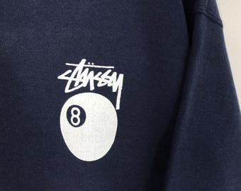 ステューシー エイトボール 90s スウェット USA製 古着 XL ネイビー Vintage 90's Stussy Usa Blue Sweatshirt Medium Stussy Eight