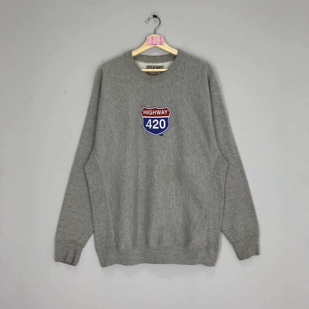 Vintage 90'S Steve and Barrys college sweatshirt, size L, men's cotton gray type Vintage Second Hand