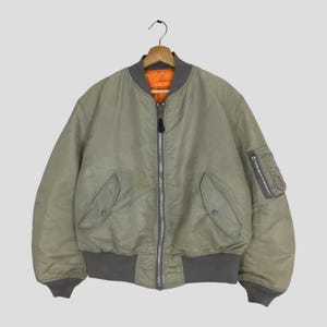 thumbnail image 2 of Alpha Industries USAF MA-1 Intermediate Flyers Bomber Jacket – Sage Green, X-Large 2 of 3