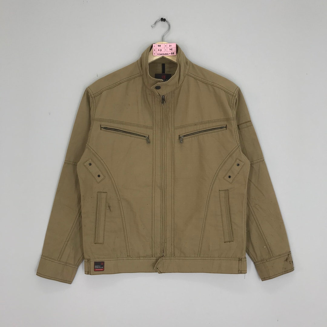 BURTLE Workwear Worker Zipper Four Pocket Utility Jacket Style