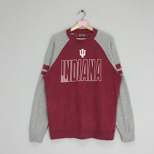 Vintage Indiana University Sweatshirt Indiana Crewneck University College Sweater Pullover Indiana University Print Logo Size L