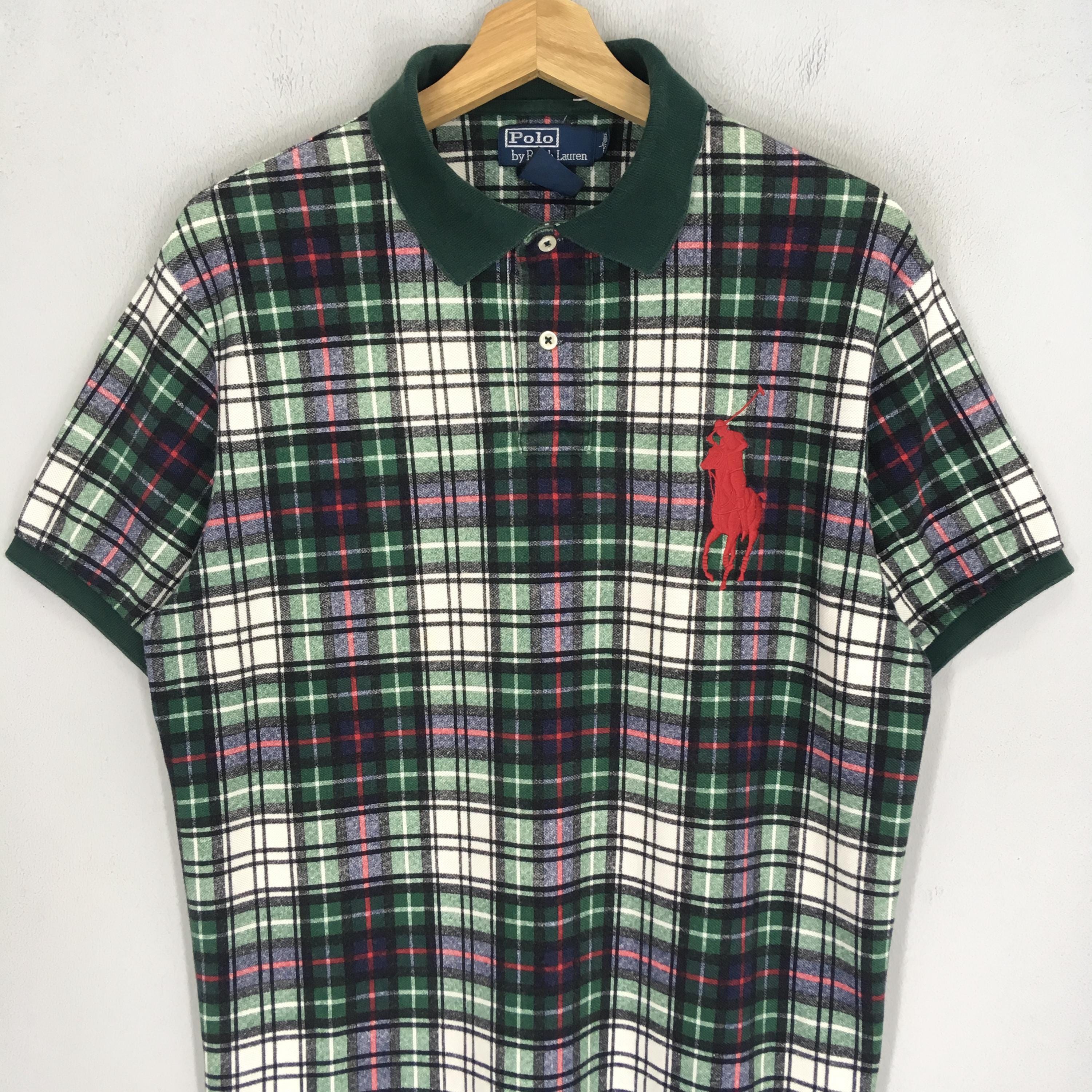 Vintage Polo Ralph Lauren Checkered Rugby Polo Shirt Large Polo