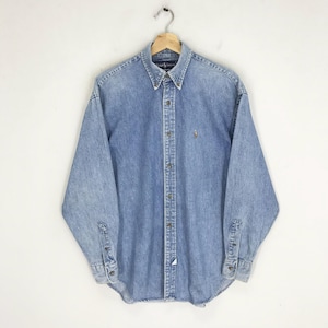 ✨90's希少✨Polo Ralph Lauren DenimWorkShirt Vintage 90's Polo Ralph Lauren Blaire Denim Button Down