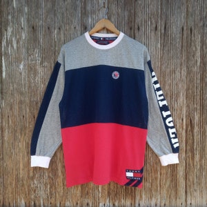 Tommy Hilfiger Big Logo Hilfiger On Sleeve Colourblock Sweatshirts Pullover Medium size