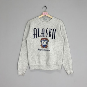 Vintage 90s Alaska Sweatshirt Alaska Crewneck Gray Colour Alaska State Sweater Size S