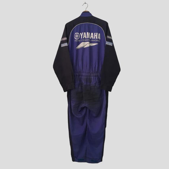 90s TEAM YAMAHA レーシングつなぎオールインワンビンテージ Vintage 90s Distressed Yamaha Japan Racing Team Blue Coveralls