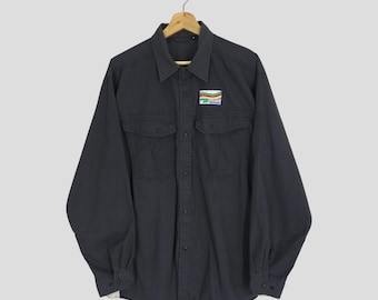 Vintage Big Mac Hickory Striped Zipper Zip Work Shirt 70s Workwear