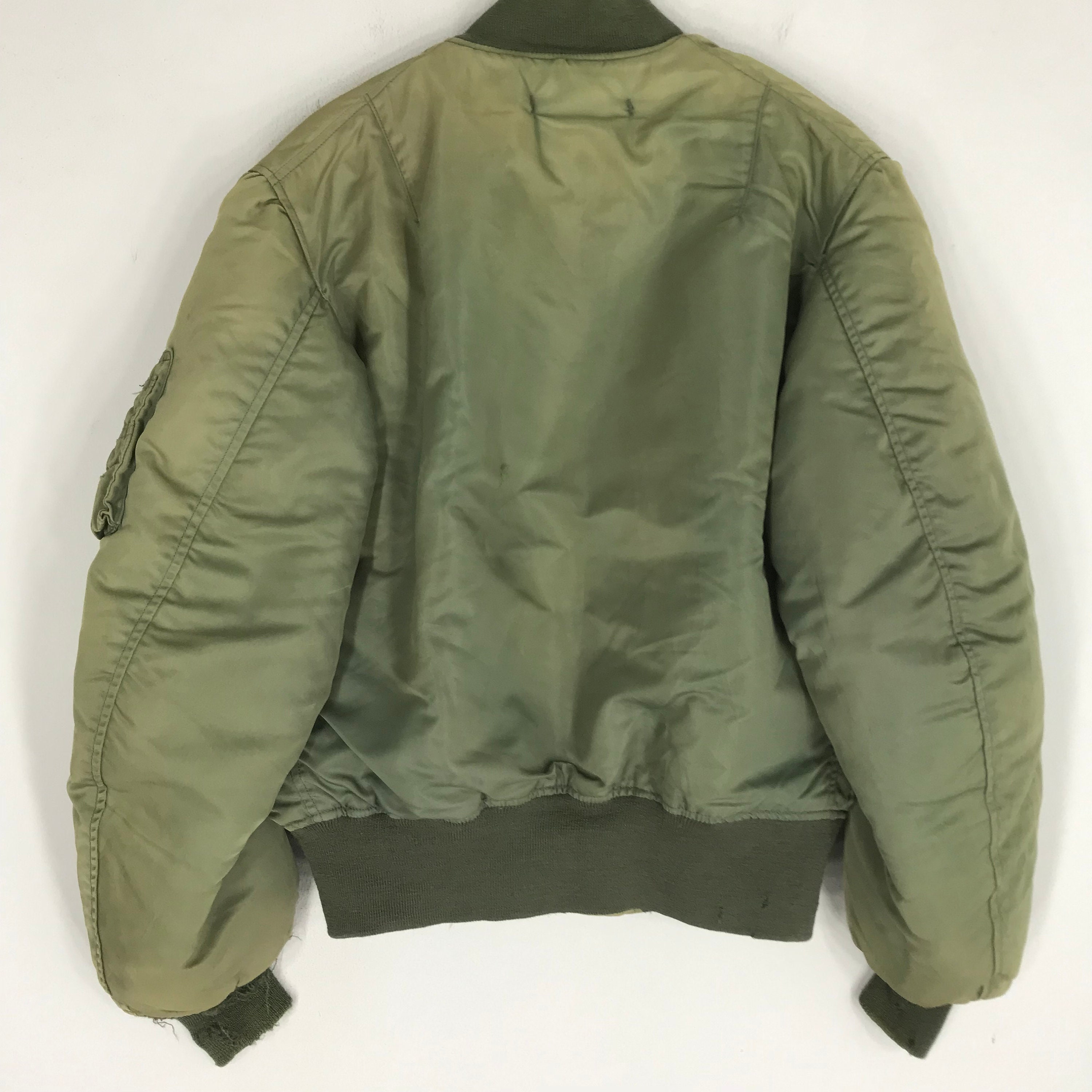 Vintage 90s US Air Force Faded Green Flight Bomber Jacket Vintage 90s US Air Force Faded Green Flight Bomber Jacket
