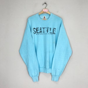 Vintage 90&#39;s Seattle Sweatshirt Seattle Sweater Seattle Washington Crewneck Seattle Washington City Pullover Seattle Washington State Size L