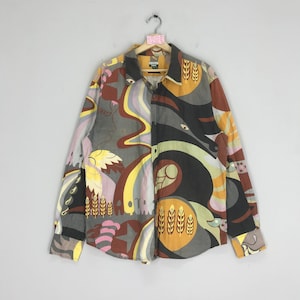Vintage Paul Smith London Pop Art Multicolor Shirt Paul Smith Jeans Psychedelic Art Oxfords Buttondown Shirt Casual Colourful Art Size XL