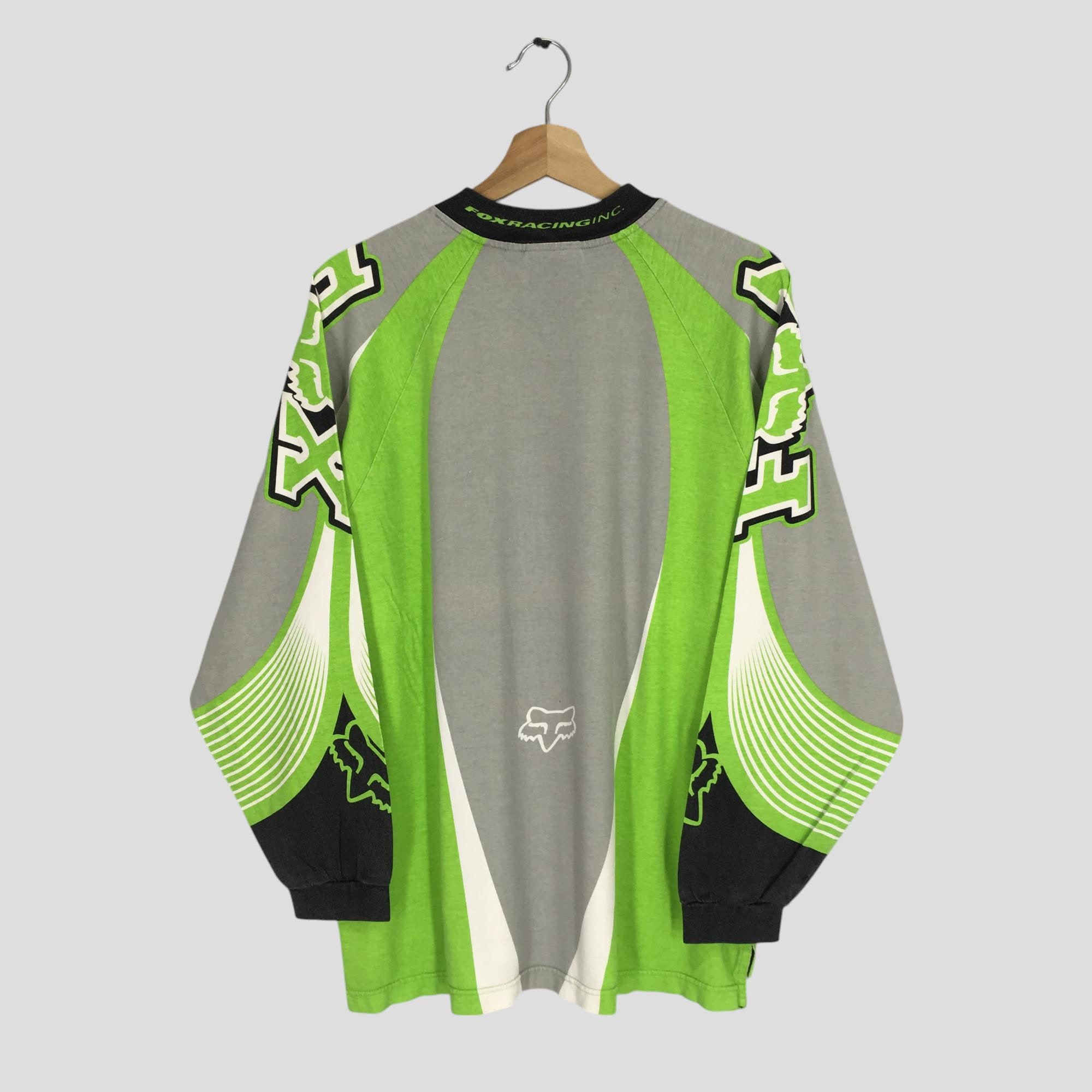 FOX RACING　ロンT　90sデッドストック　MTB Vintage 90s Fox Racing Team Motocross Green Long Sleeve
