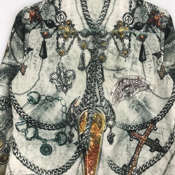 Vintage 90s Novelty Baroque Silk Shirt Buttondown… - image 7