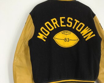 Vintage 80's Butwin Letterman Varsity Jacket Leather Sleeves Vintage 80's Butwin Letterman Varsity Jacket Leather Sleeves