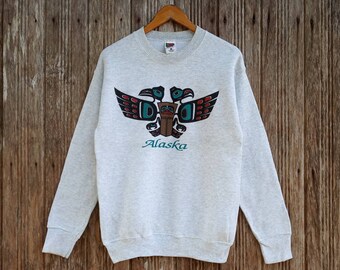 Vintage ALASKA Nice Design Sweatshirt Unisex Small size