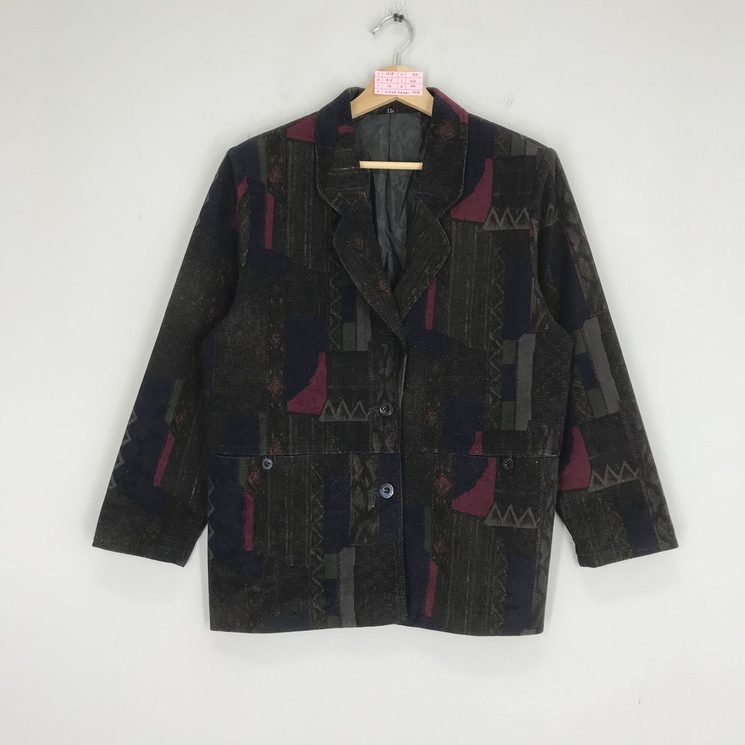 Retro Exquisite Geometric Pattern Print Long Coat