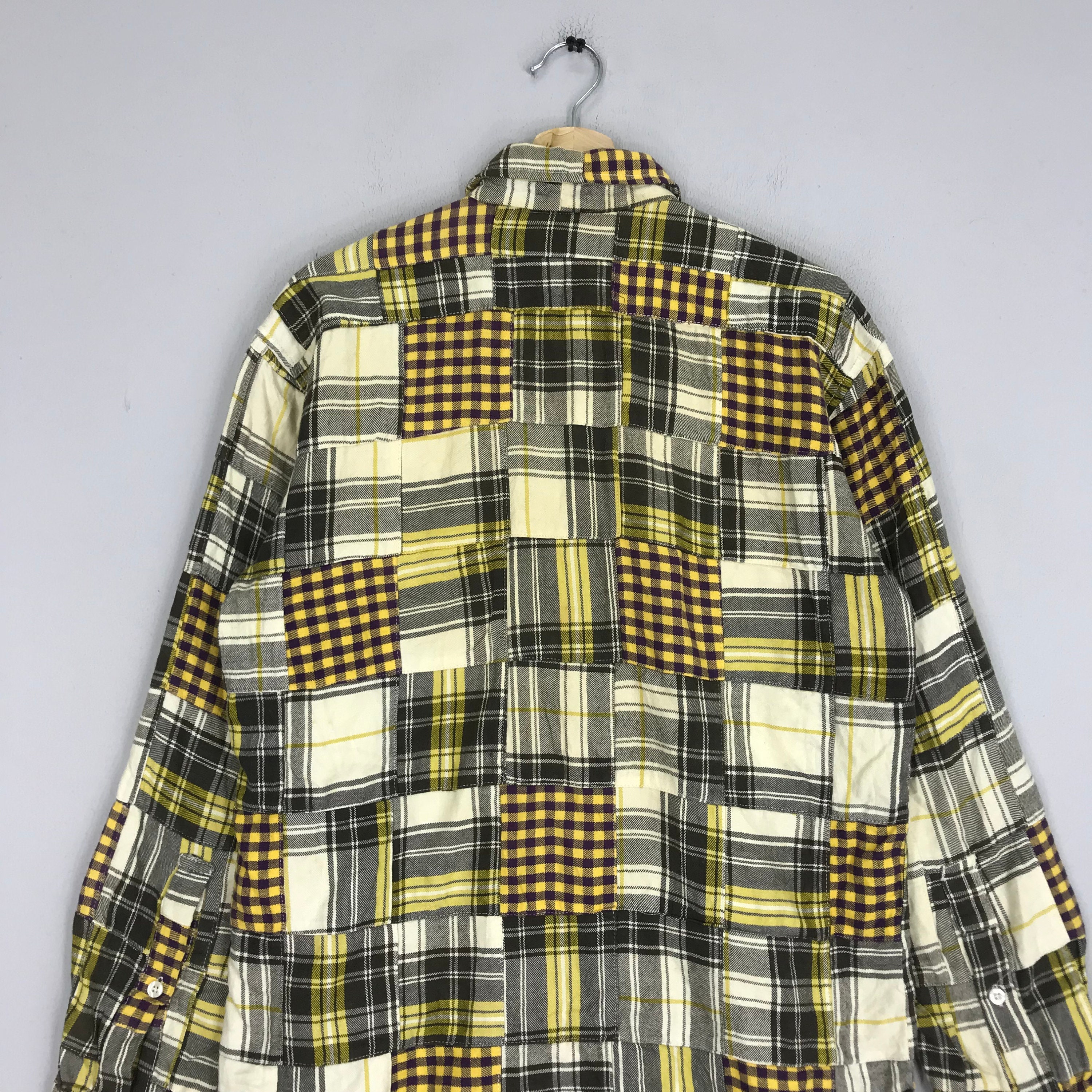 ブラウス シャツ PLAID PATCHWORK SHIRT レディース cs18201.jpg