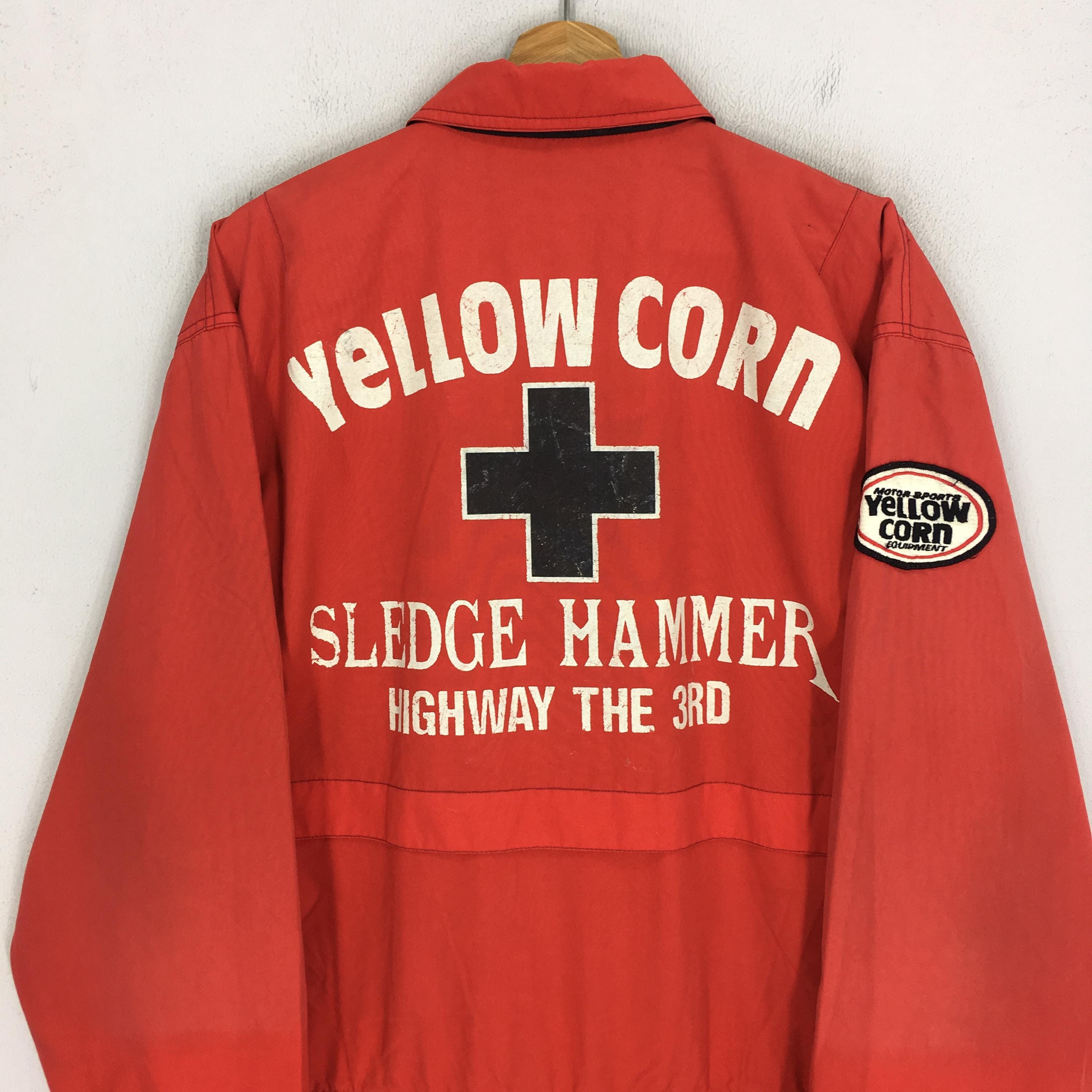 Vintage 90's Yellow Corn Sledge Hammer Highway the 3rd Racing
