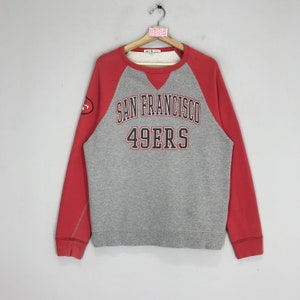 Sudadera vintage Y2K de los San Francisco 49ers, cuello redondo, jersey deportivo de rugby de los Forty Niners de San Francisco, talla M
