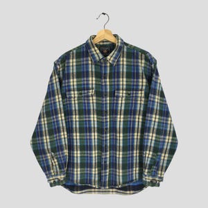 Vintage 90&#39;s Chaps Ralph Lauren Multicolor Checkered Button Down Shirt Chaps RL Casual Style Flannel Chaps Lauren Oxfords Button Down Size L
