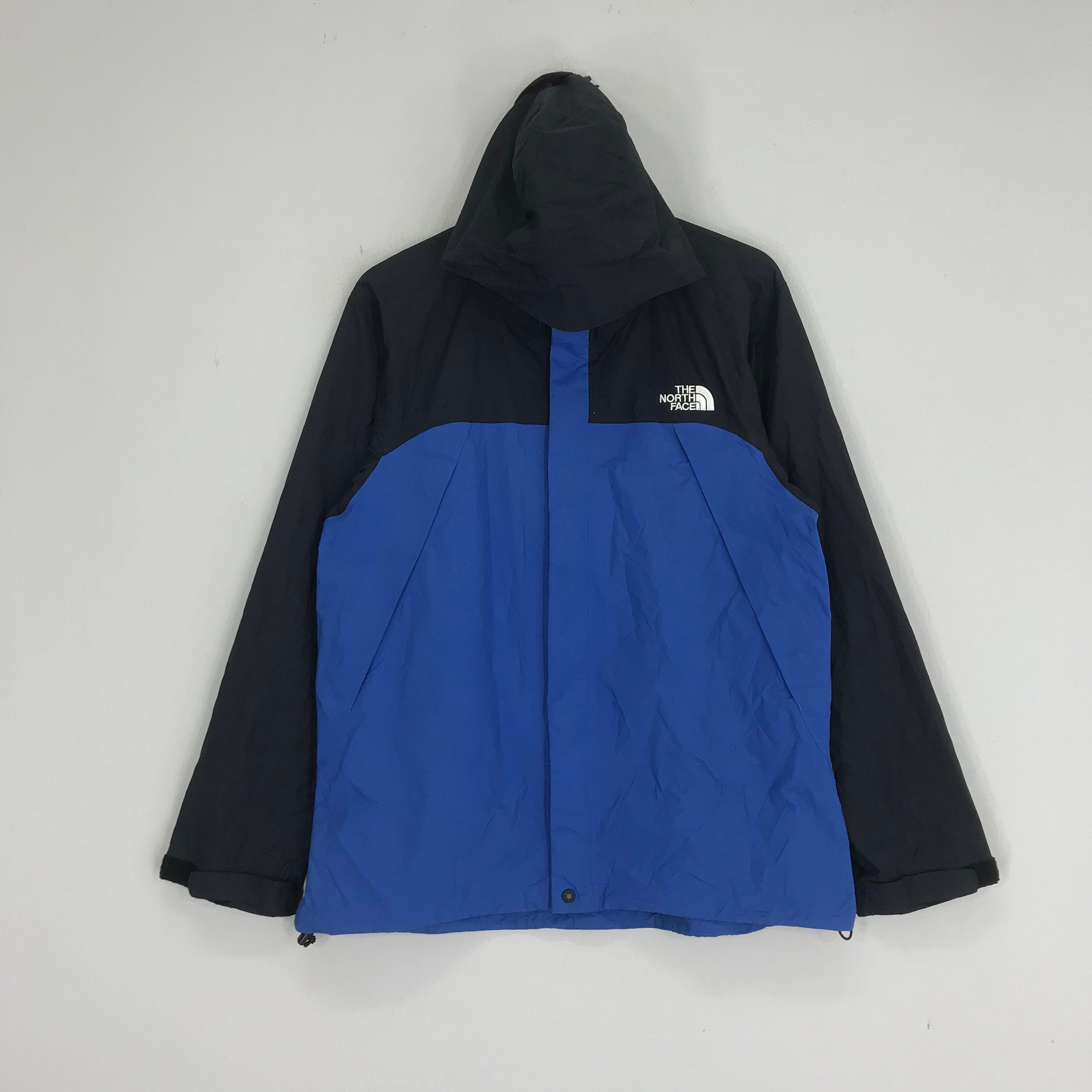 Rare!! the North Face Hoodie Jacket Zipper Blue Winbreaker Jacket