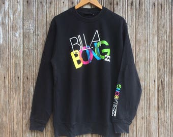 Zeldzaam!! BillaBong sweater trui trui mooi design logo Billa waterpijp op mouw Middelgrote maat