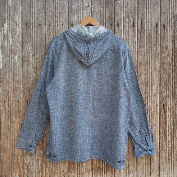 CHAPS Button Down Soft Denime Sweater Hoodie Styl… - image 2