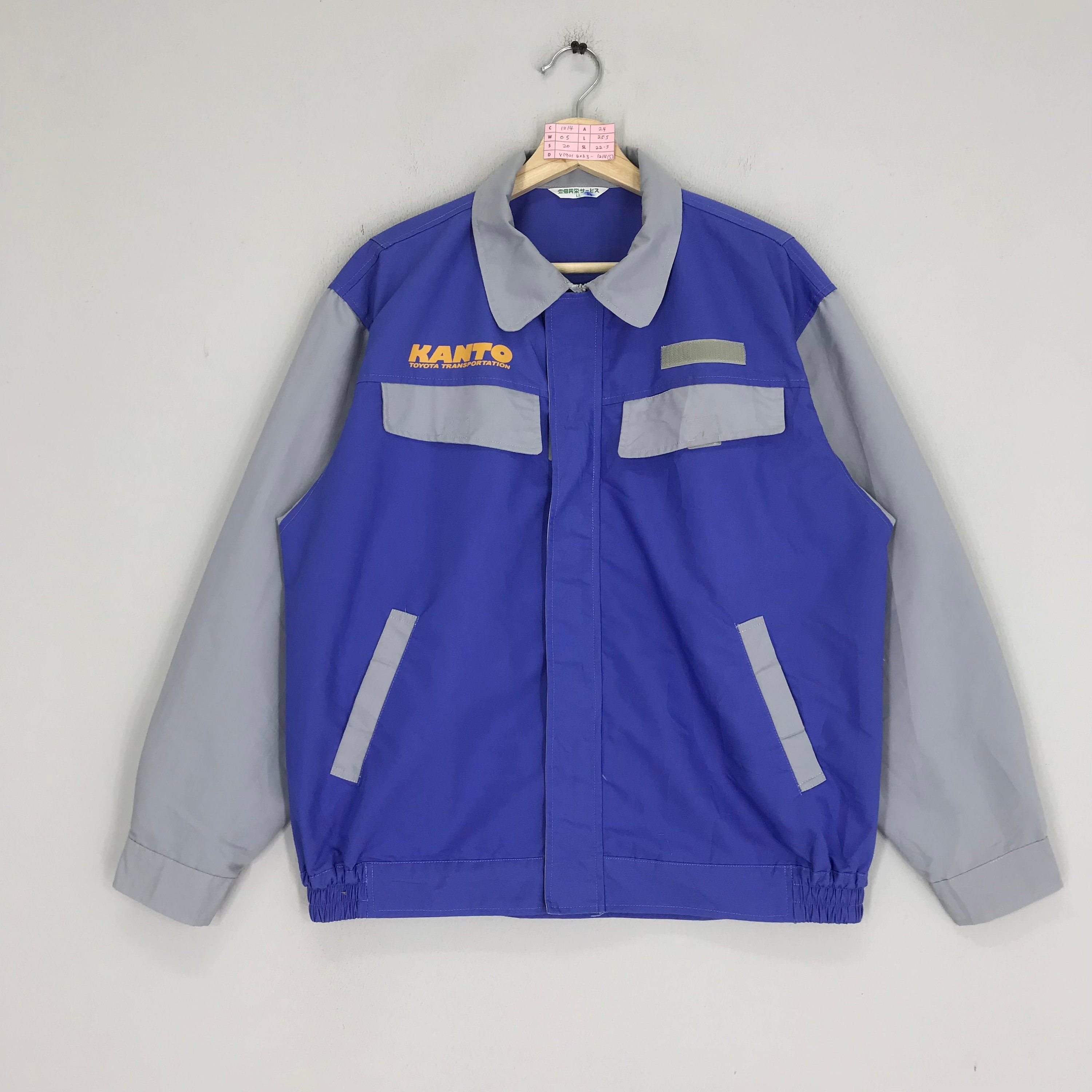 Vintage Kanto Worker Jacket Zipper Kanto Toyota Transport Blue