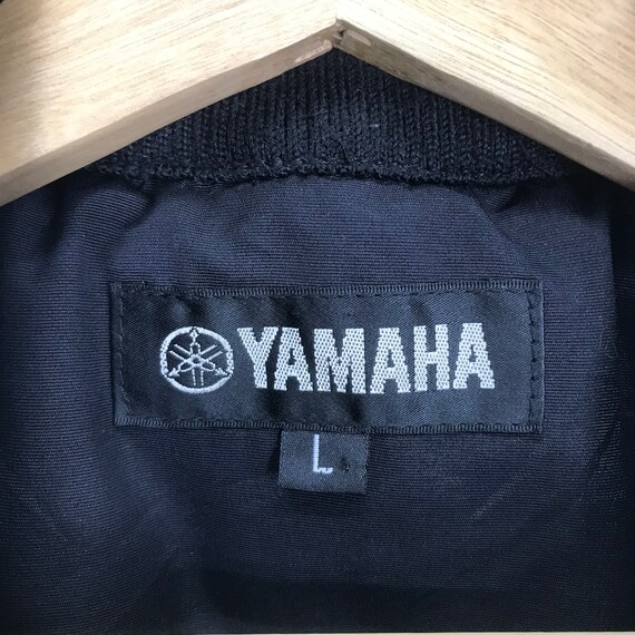 YAMAHA バイクジャケット ブラック×ブルー サイズM ロゴデザイン Vintage 90's Yamaha Motorsport Bomber Jacket Wool Black