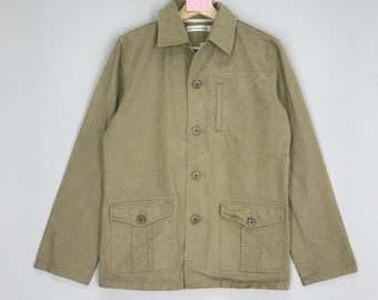 Chaqueta vaquera Bobson vintage de los años 90, estilo vaquero de trabajo, color marrón, con tres bolsillos y botones, talla S