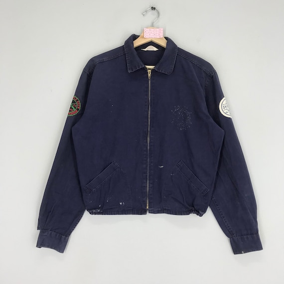 Vintage 50s Champion Knitwear Co Indigo Blue Denim Jacket Small Champion Sportswear Workwear Zipper Double Pocket Outfit Jacket Size S Etsy Australia