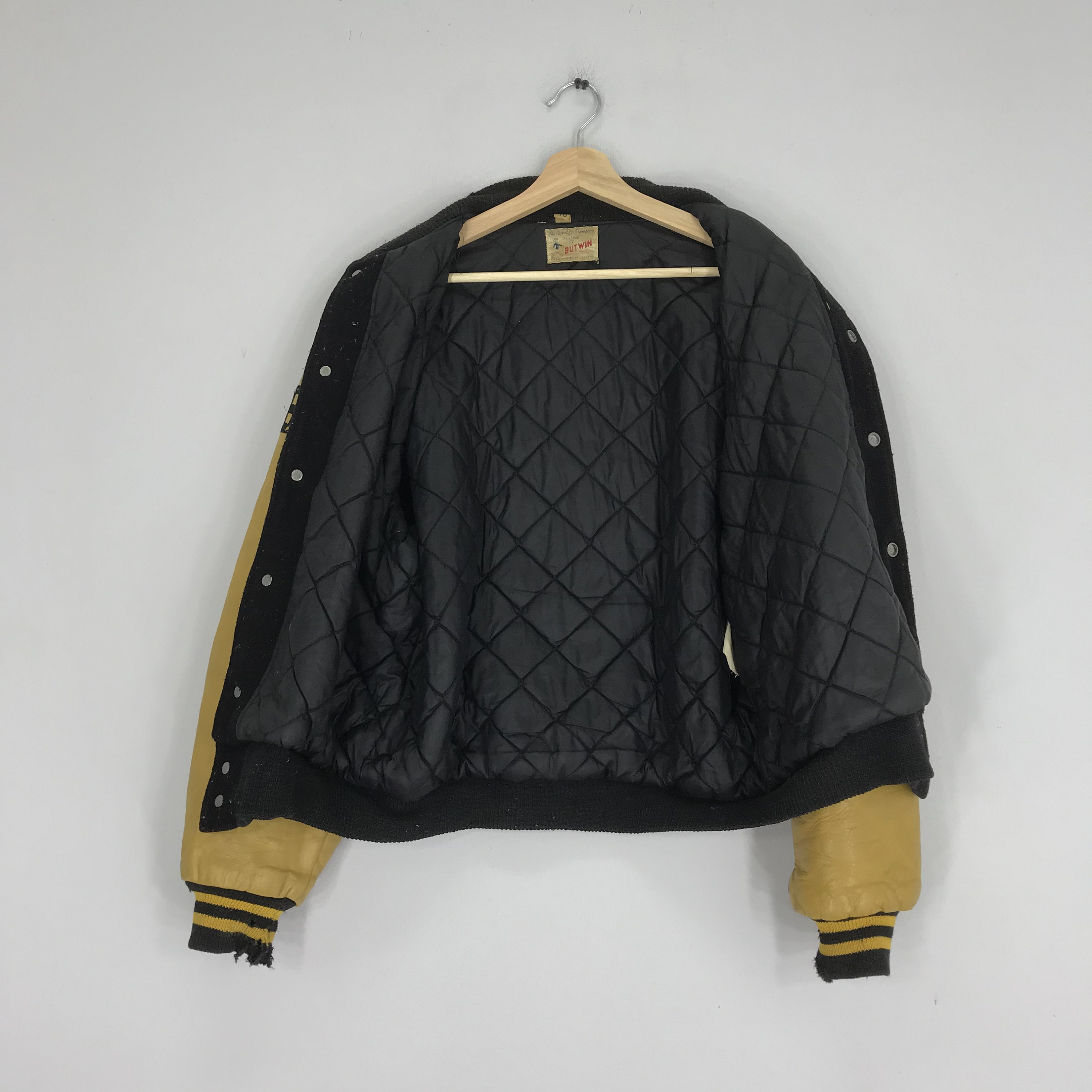 Vintage 80's Butwin Letterman Varsity Jacket Leather Sleeves Vintage 80's Butwin Letterman Varsity Jacket Leather Sleeves