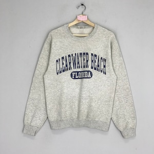 Vintage Clear Water Beach Florida Sweatshirts Florida Beach Sweater Gray Clearwater Crewneck Clearwater Beach Sweater Pullover Size S