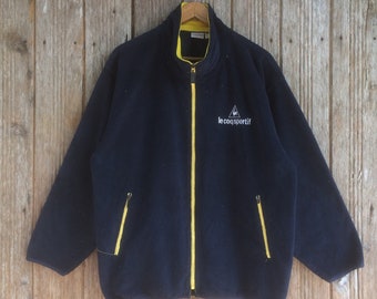 Vintage Le Coq Sportif Stickerei Logo Full Zipper Pullover Jacke groß