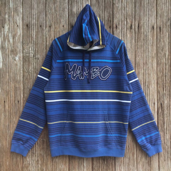 Rare!! MAMBO sweater hoodie embroidery logo stripe