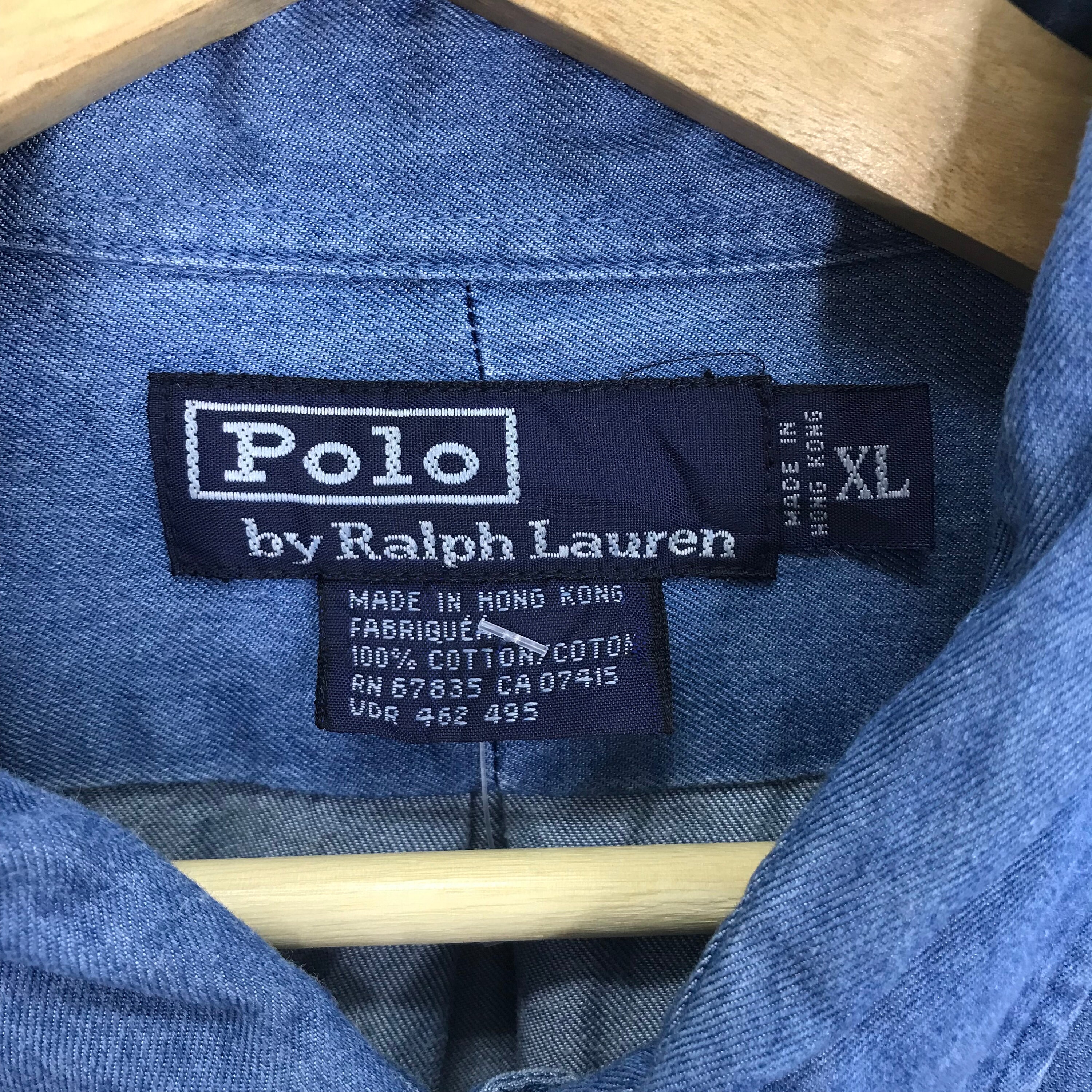 Vintage 90s Polo Ralph Lauren Jeans Blue Shirt Button Down