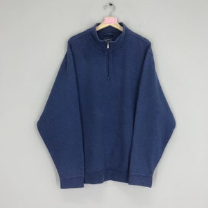 Rare!! LL Bean Half Zipper Sweatshirt Blue LL Bean Sportswear Outdoor Pullover Sweater Jumper Size XL