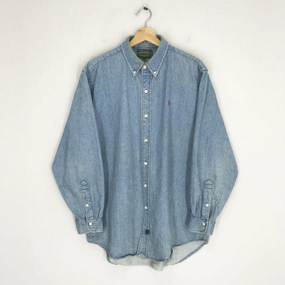 トップス 90s POLO COUNTRY denim shirt S Vintage 90's Polo Country Ralph Lauren Jeans Shirt Large