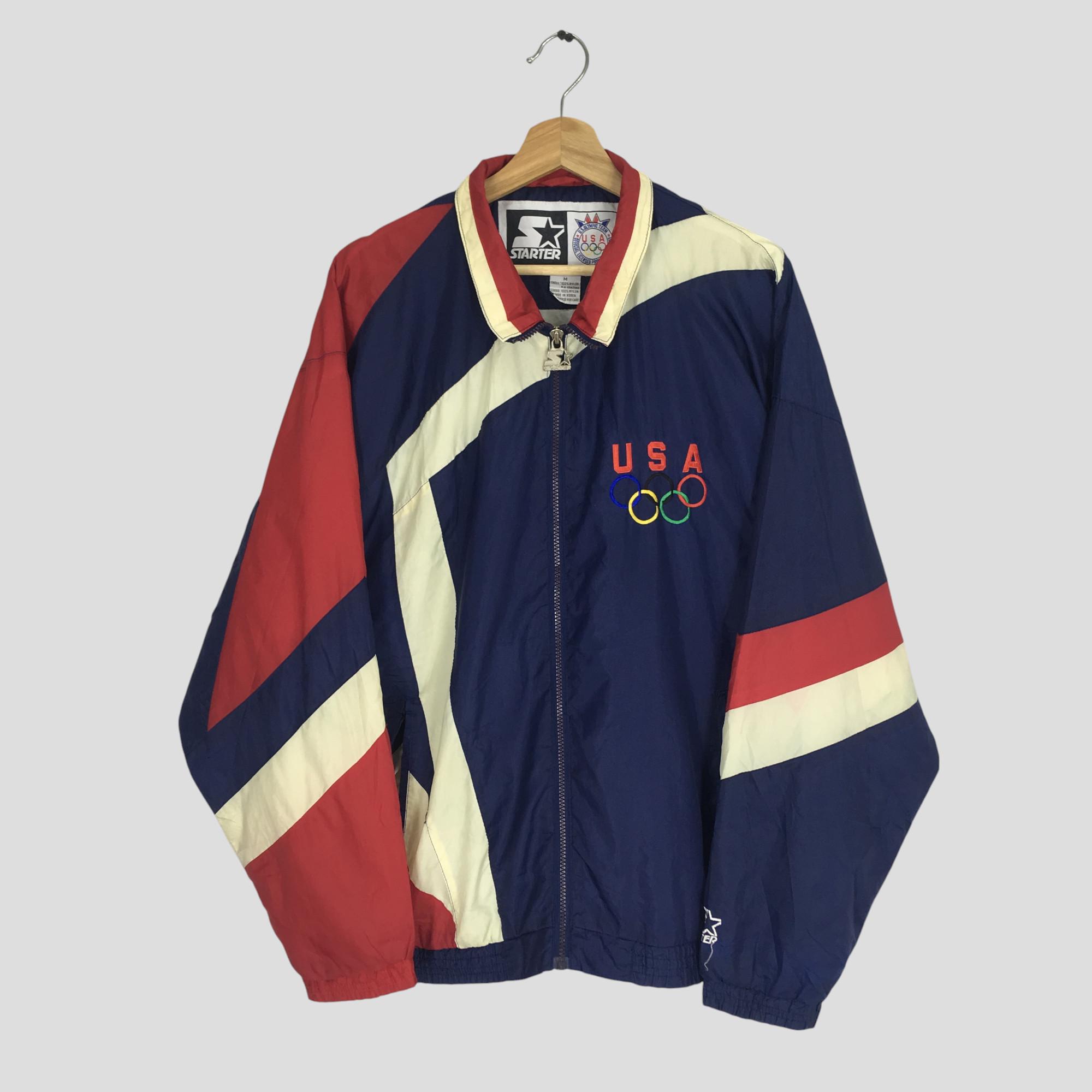 Vintage 90's Starter USA Olympic Team Jacket Colorblock Xlarge