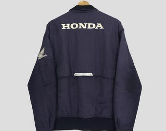 Vintage Honda Motorsport Racing Jacket Zipper Embroidery