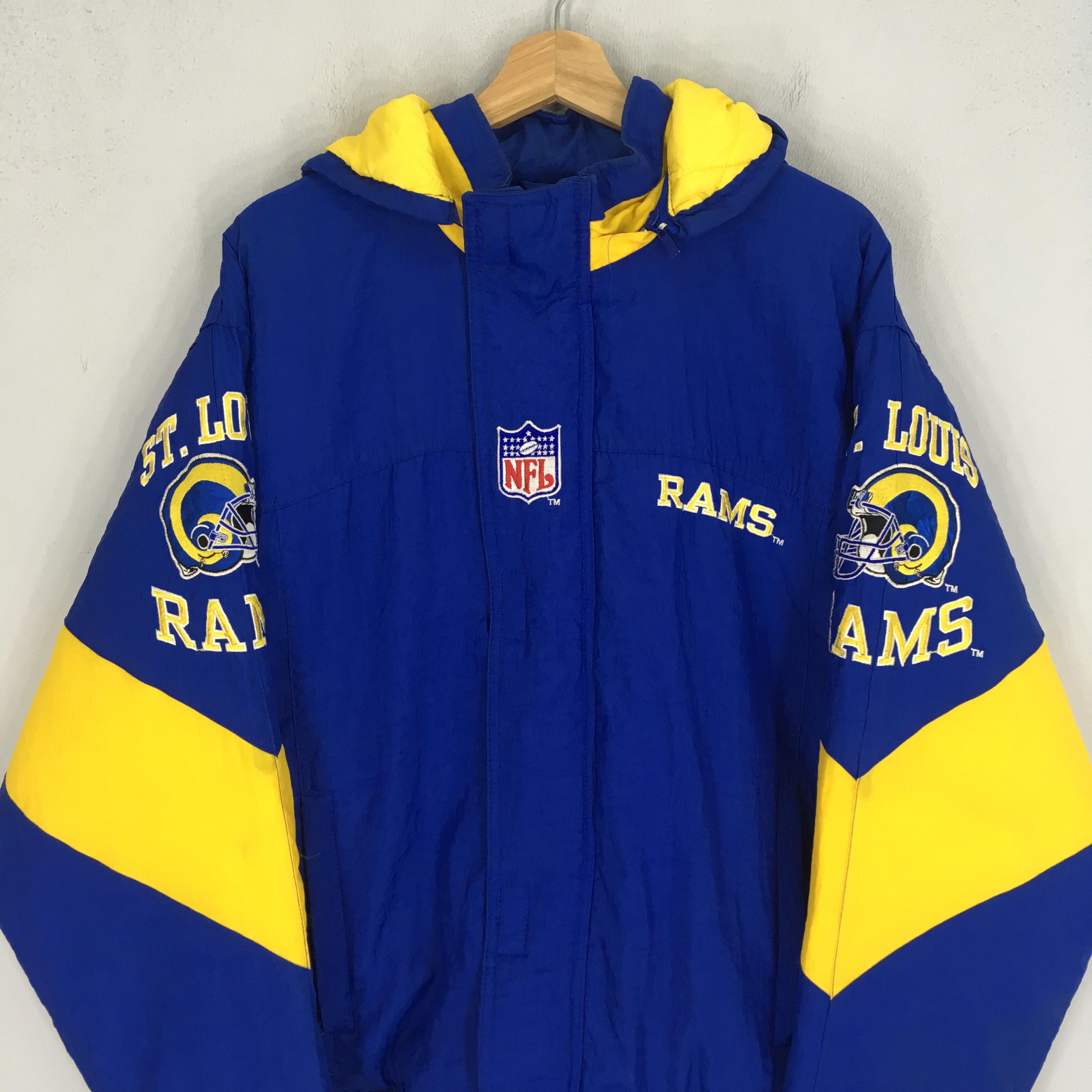 Vintage 90's St. Louis Rams Football Blue Bomber Jacket Xlarge St
