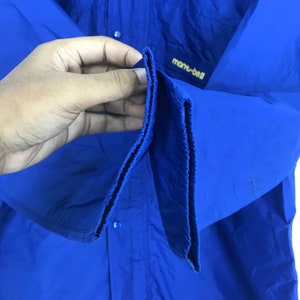 Vintage Montbell Sportswear Blue Waterproof Windbreaker Jacket Hoodie Montbell Zipper Jacket Size M zdjęcie 5